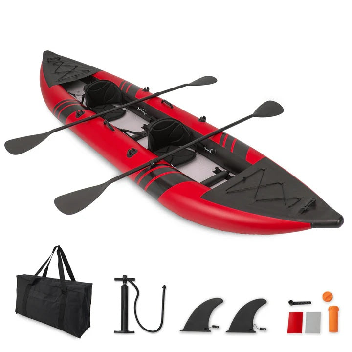 Goplus 12.5 ft Inflatable Tandem Kayak 1-2 Person Canoe