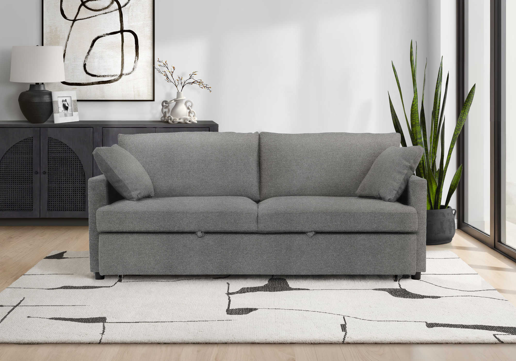 Sofa lit de 78" de Monarch - CENTAURI-13 - tissu gris (8224C13)