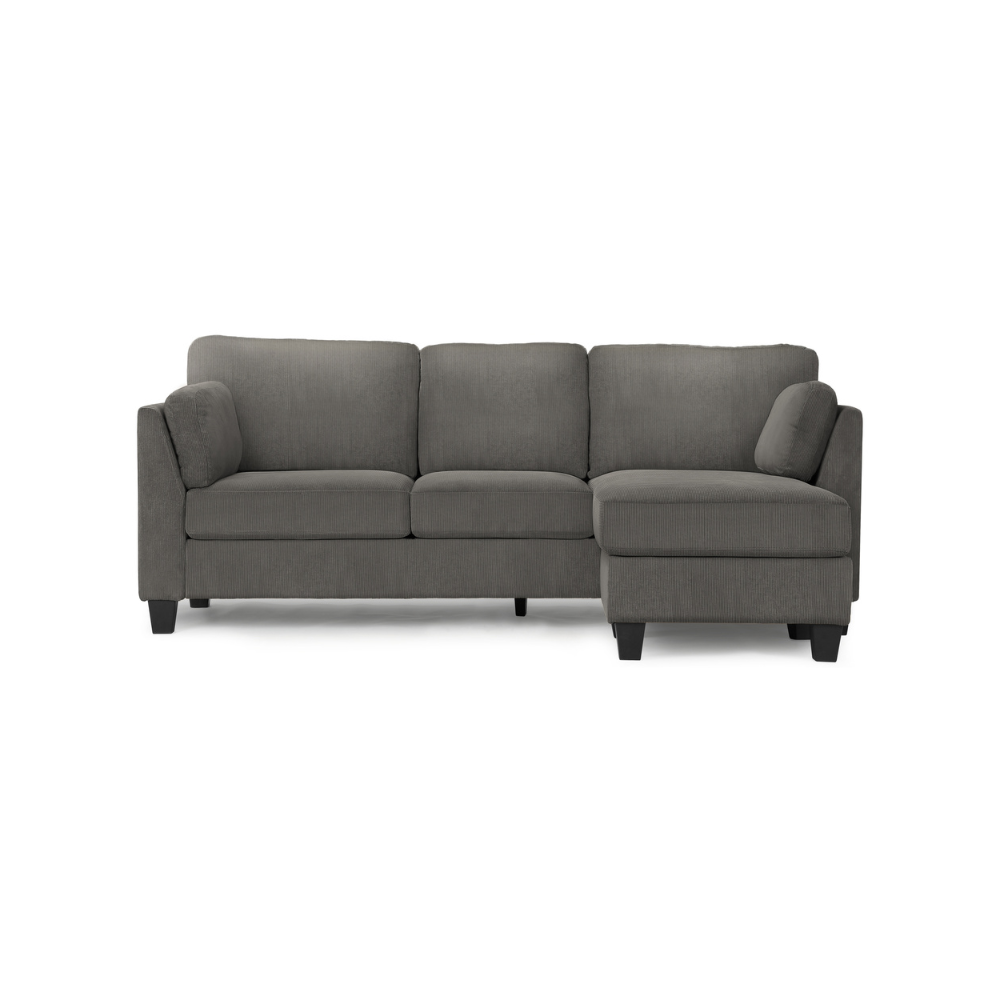 Monarch 87" chaise longue sofa with two cushions -FJORD-15- gray fabric (8714D15)