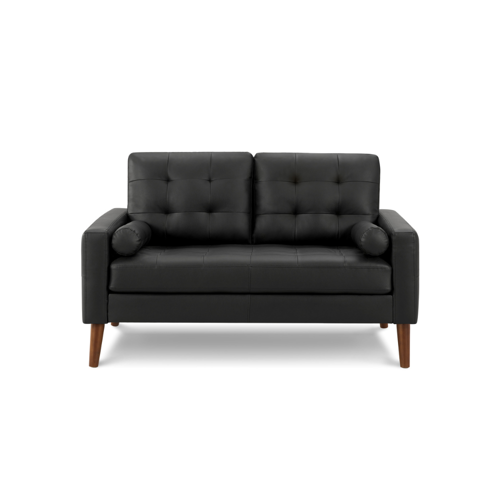 58" Loveseat with Two Cushions by Monarch - CK5A95 - Black PU (8J12A95)