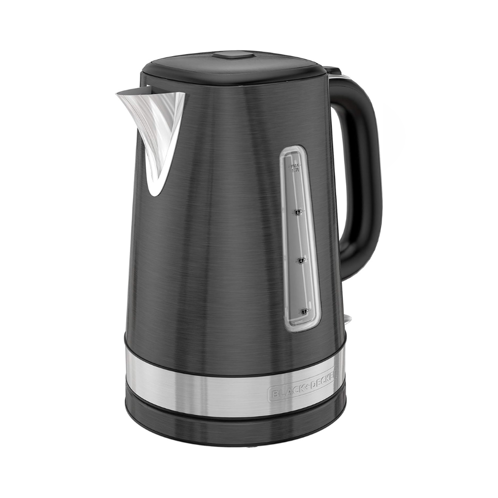 Bouilloire Électrique Sans Fil BLACK & DECKER 1,7L en Acier Inoxydable Noir