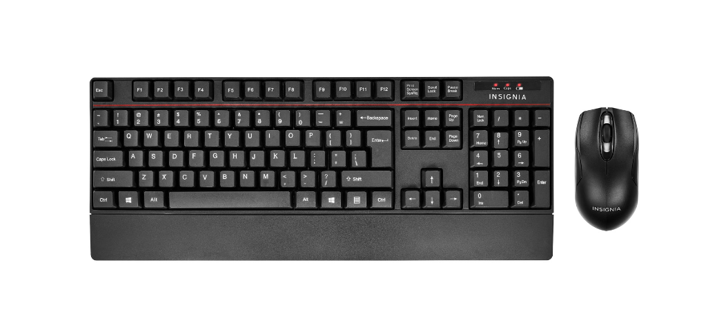 Insignia 1200 DPI Wireless Keyboard and Mouse Combo - Black (NS-PK2KCB23B-C)