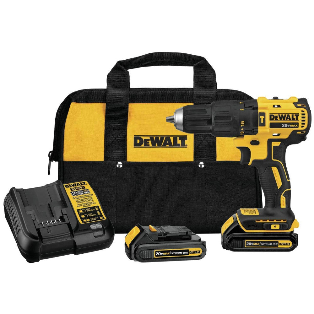 DEWALT 20V MAX* Cordless Compact Hammer Drill with 2 Batteries - (DCD778C2)