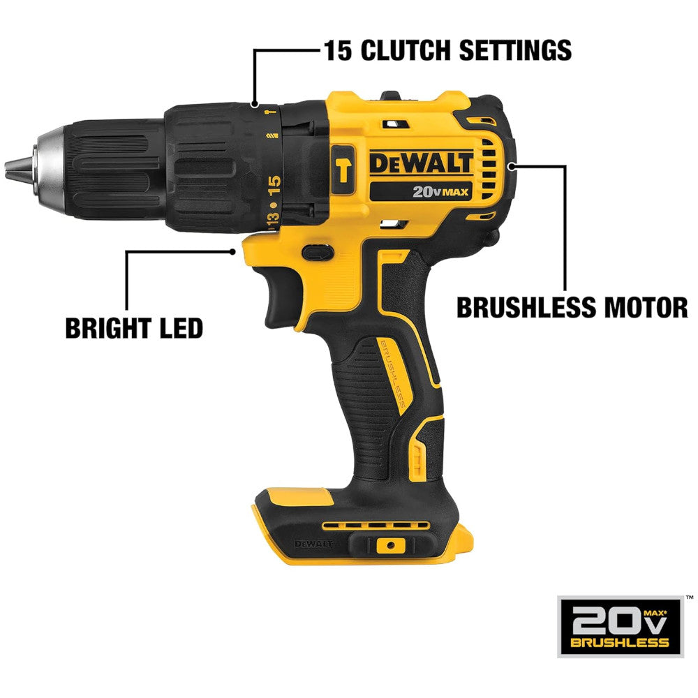 DEWALT 20V MAX* Cordless Compact Hammer Drill with 2 Batteries - (DCD778C2)