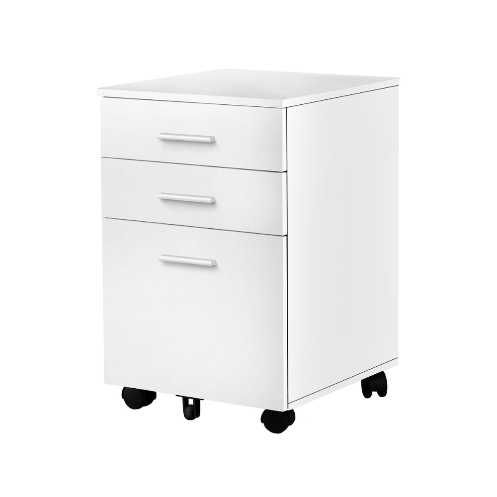 Monarch 3-Drawer Filing Cabinet on Casters, White (I7780)