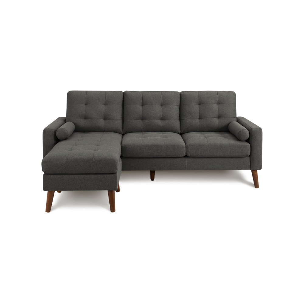 Monarch 85" Two-Cushion Chaise Sofa - LUMOS-17 - Grey Fabric (8J14L17)