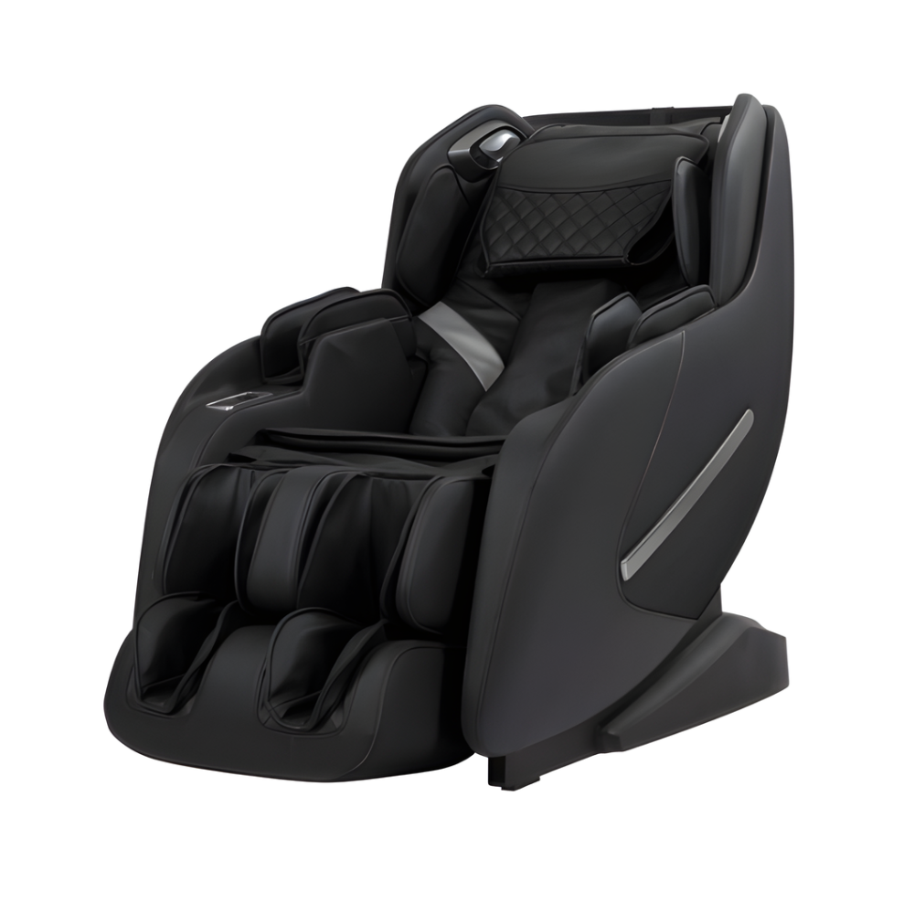 Fauteuil de Massage iComfort 2D Zero Gravity avec Rails Guidés Courbés, 5 Modes de Massage, Haut-parleurs Bluetooth - Noir (IC3860)