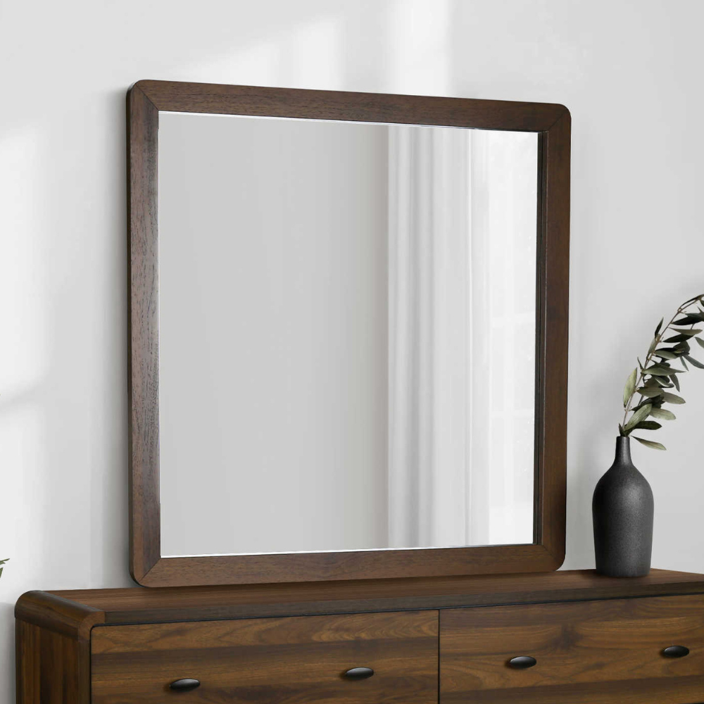 Miroir mural en finition noyer - Monarch (I5232)