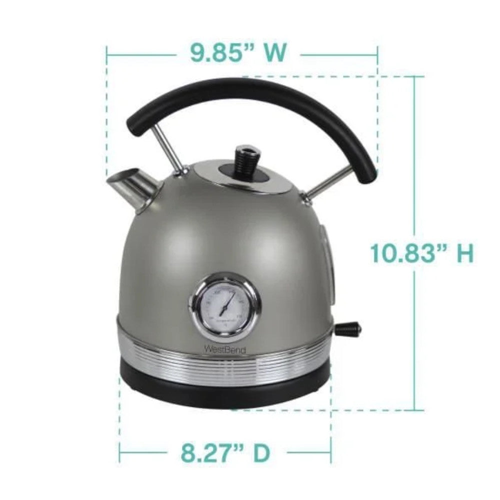 Bouilloire élecrique rétro en stainless West Bend de 1,7L (WBRTGR13) - Nouveau