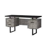 Bureau d'ordinateur moderne de couleur gris et noir métallique (I 7632)