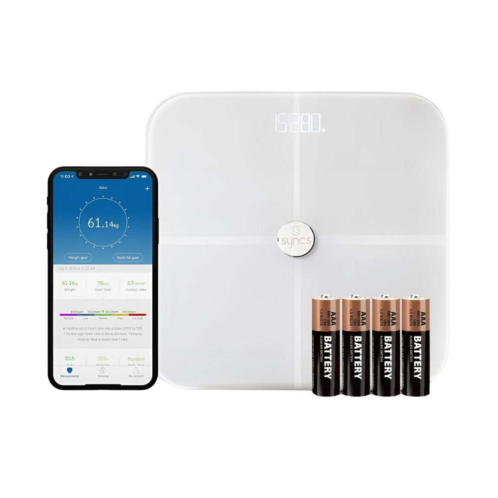 Syncs Smart Body Digital Smart Scale with Heart Rate Monitor and Body Health Index