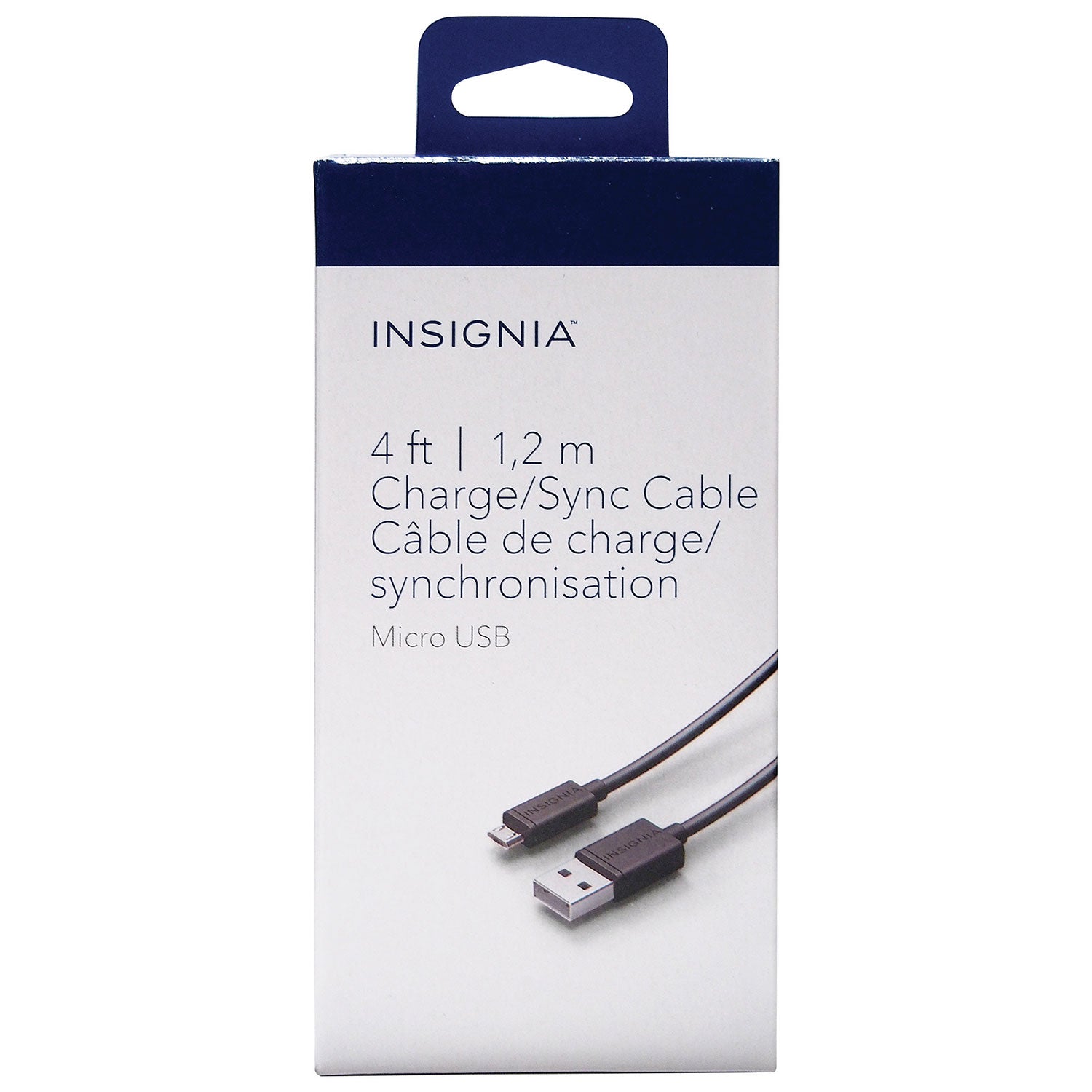 Charger/sync. Insignia 1.2m (4ft) Micro USB - Black