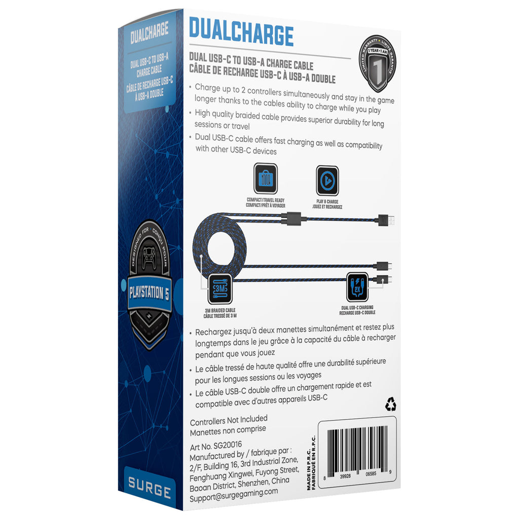 Câble de Charge pour Manette PS5 Dualsense double - Under