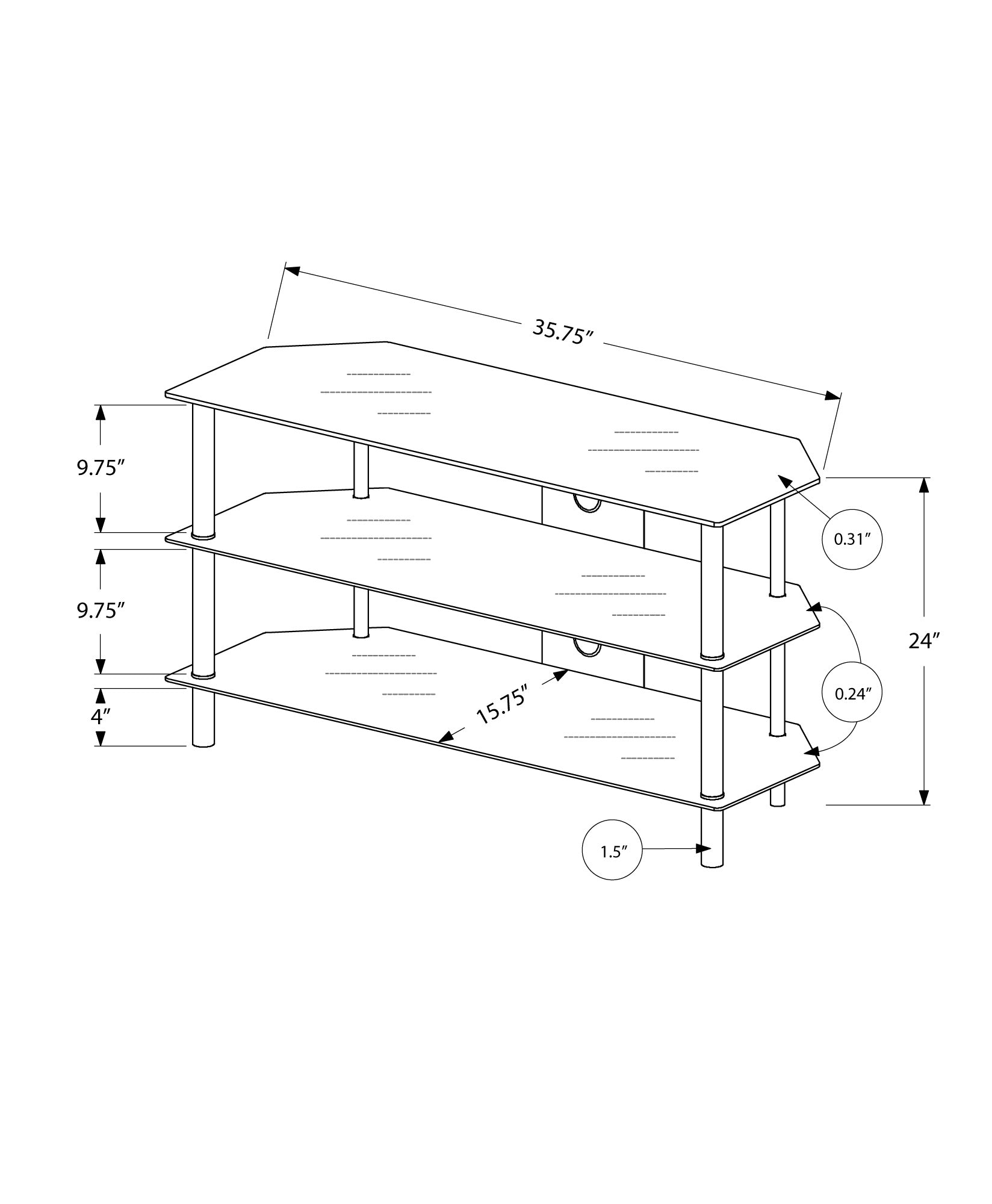 Mueble TV Cristal Negro (I 2506)