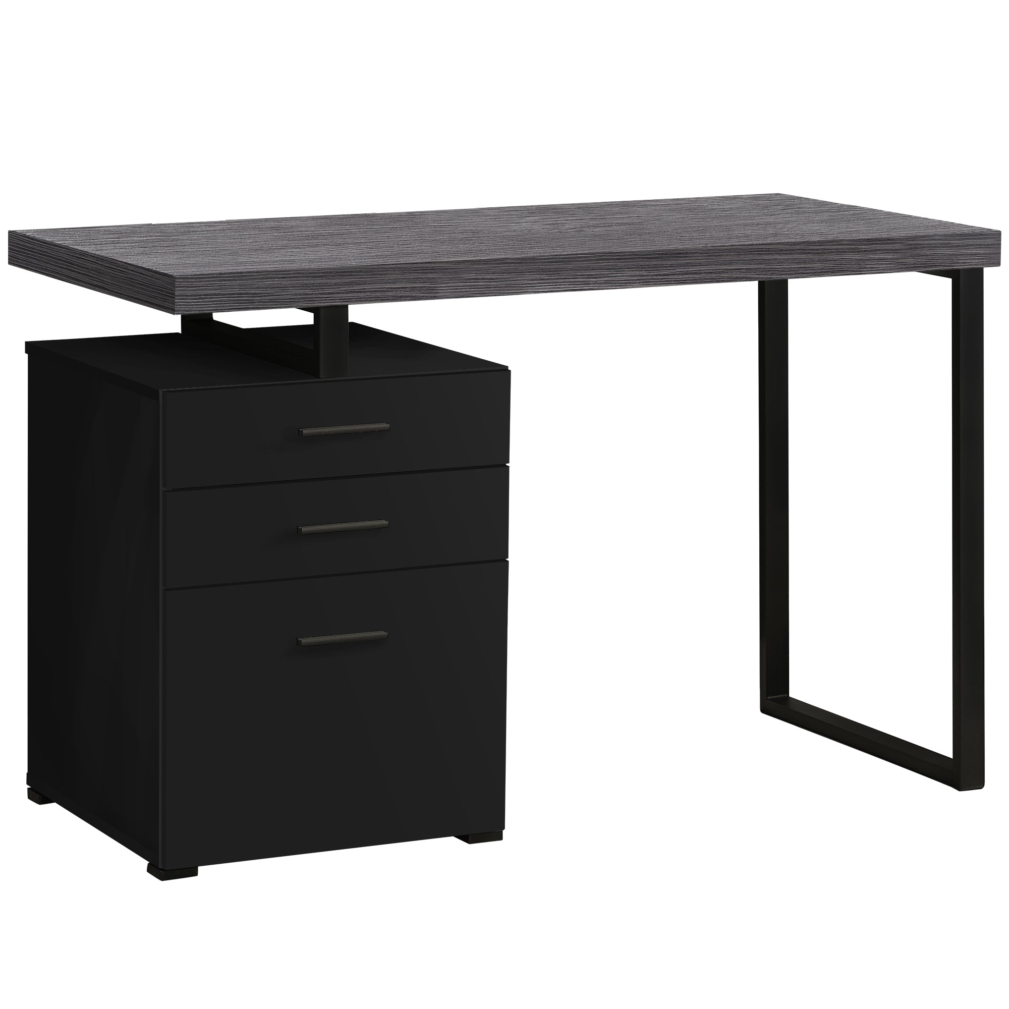 Mesa de ordenador moderna en color negro y gris (I 7411)