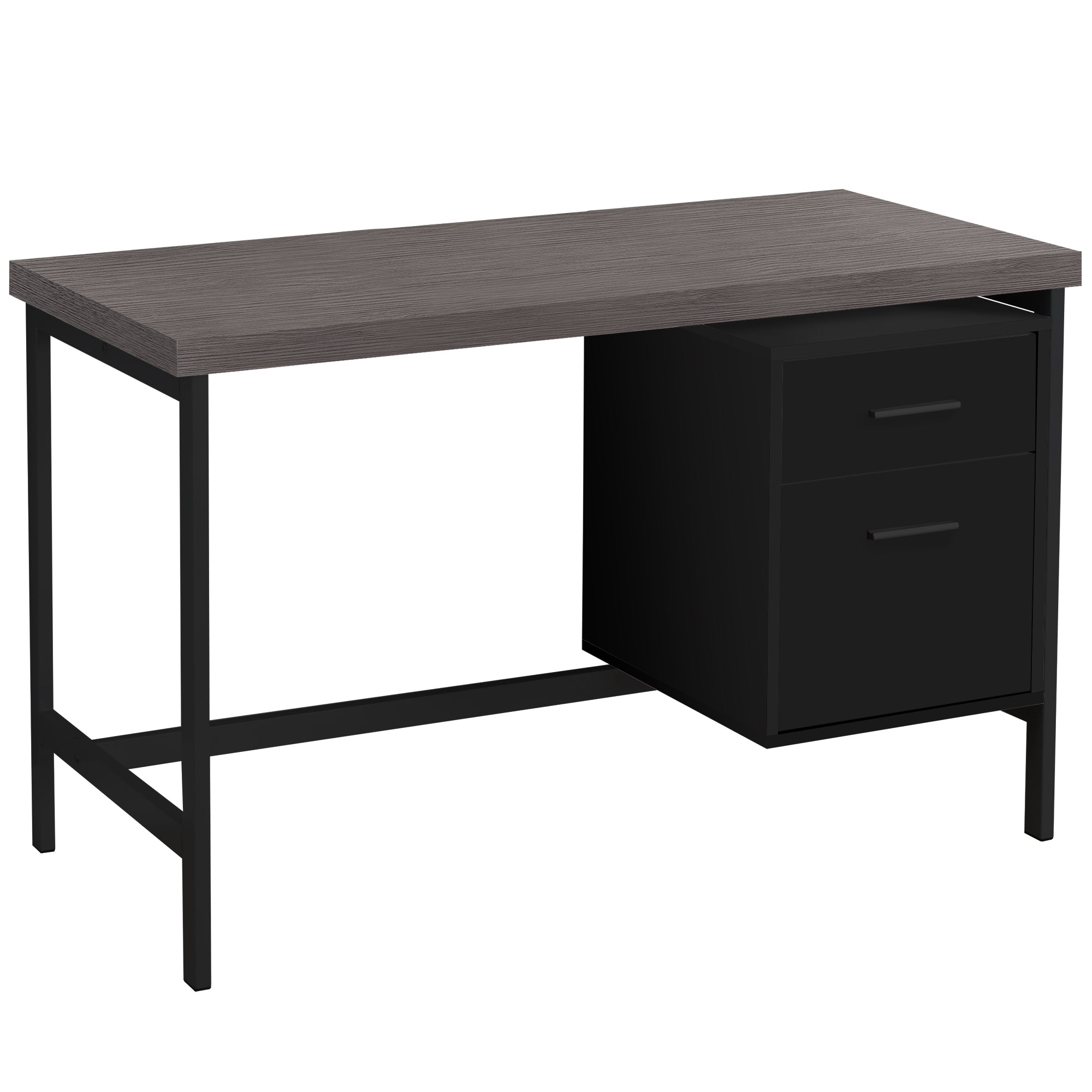 Escritorio para ordenador en negro y gris metalizado (I 7437)