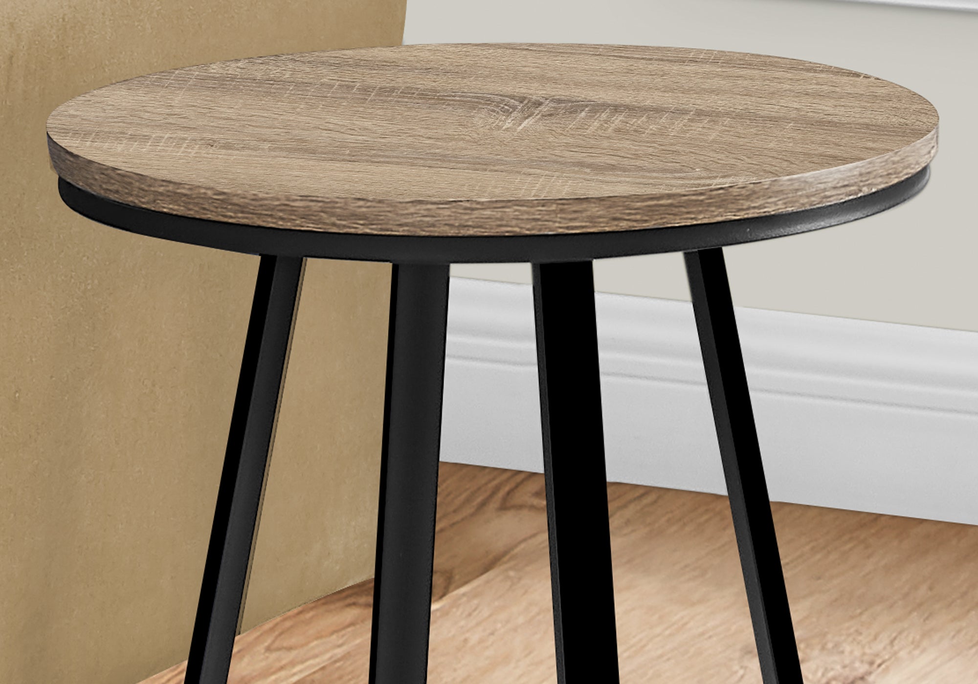 Table d'appoint metal de couleur noir et taupe foncé