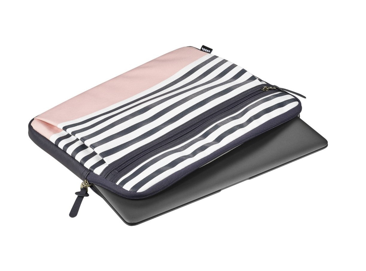 Funda Modal para portátil de 14" - Raya gris/rosa